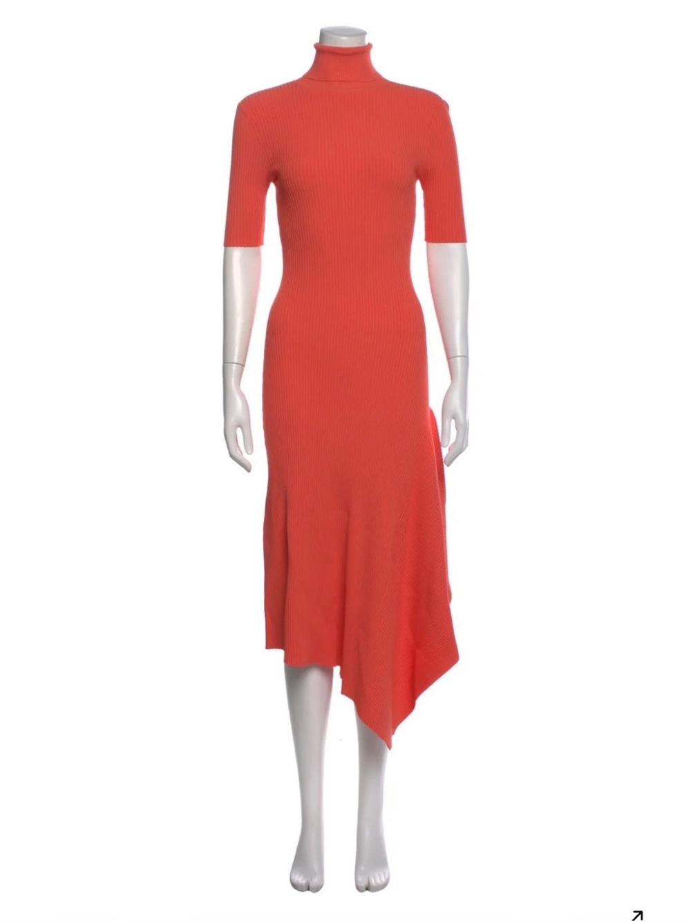 A.L.C. Orange Turtleneck Asymmetrical Dress Size Small #al